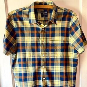 Abercrombie & Fitch Plaid Muscle Short Sleeve Button Down Shirt w/ Pocket SZ L